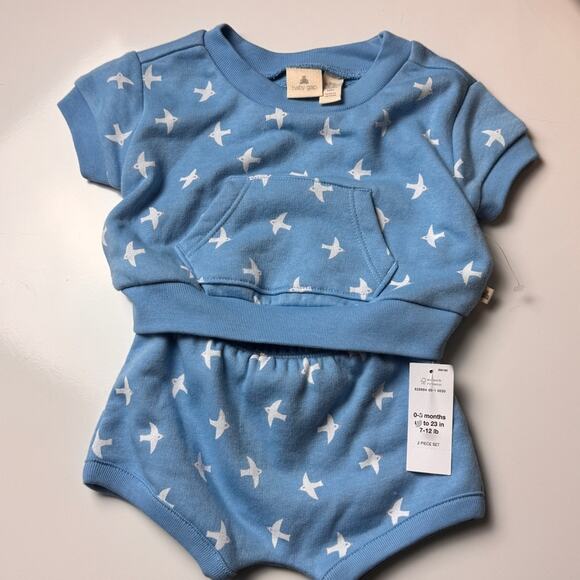 Baby Gap Bird Print Short Sleeve and Matching Short Set Sz 0-3M NWT - Picture 5 of 8
